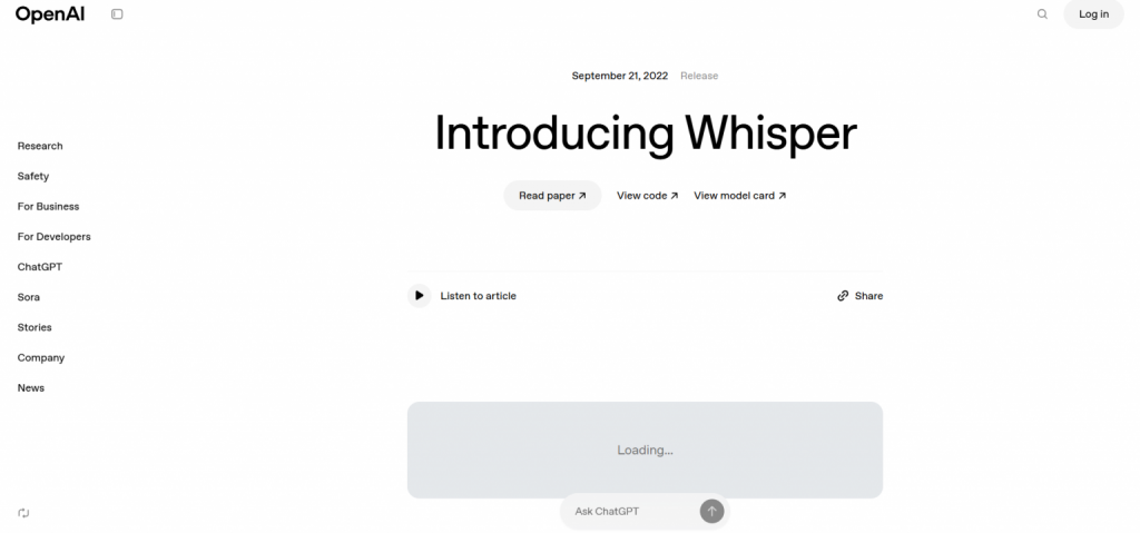 Open AI Whisper
