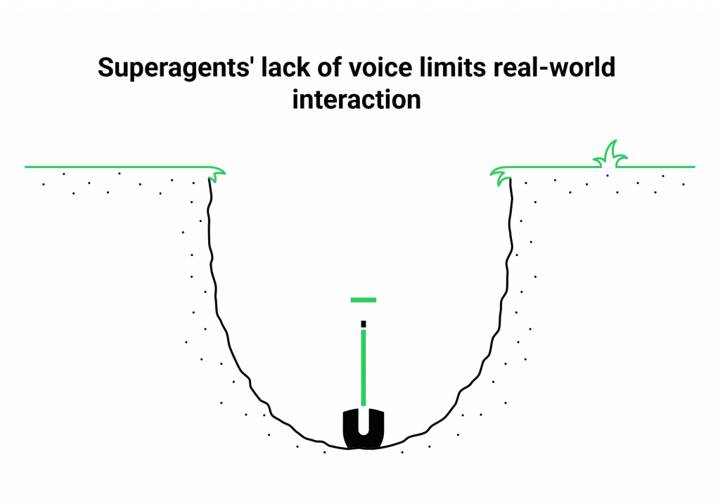 Superagents' lack of voice limits real-world interaction