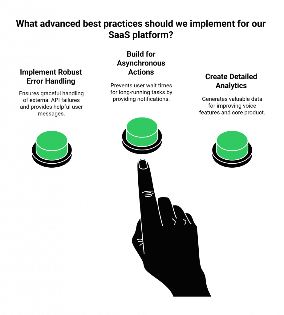 What advanced best practices should we implement for our SaaS platform?